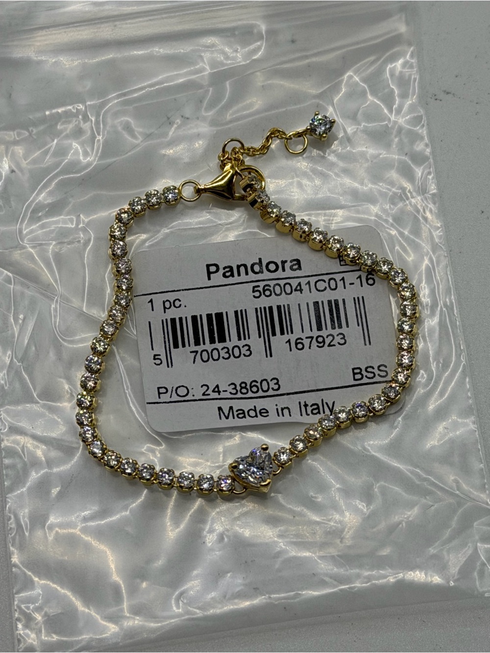 Pandora Sparkling Heart Tennis Bracelet - 560041C01-16